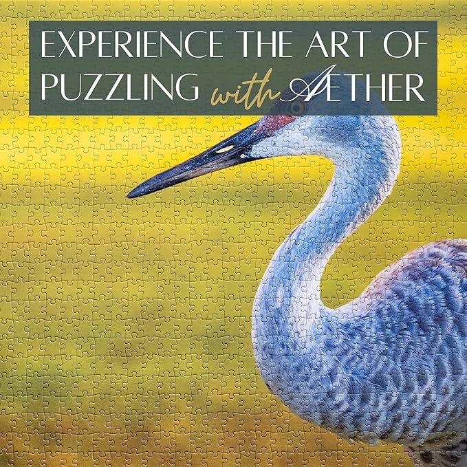 The Sandhill Crane Puzzle, Premium 1000 Piece Jigsaw Puzzle for Adults, Glare-Free, Soft-Touch Puzzles, Made in USA, 26.6" x 19.25"