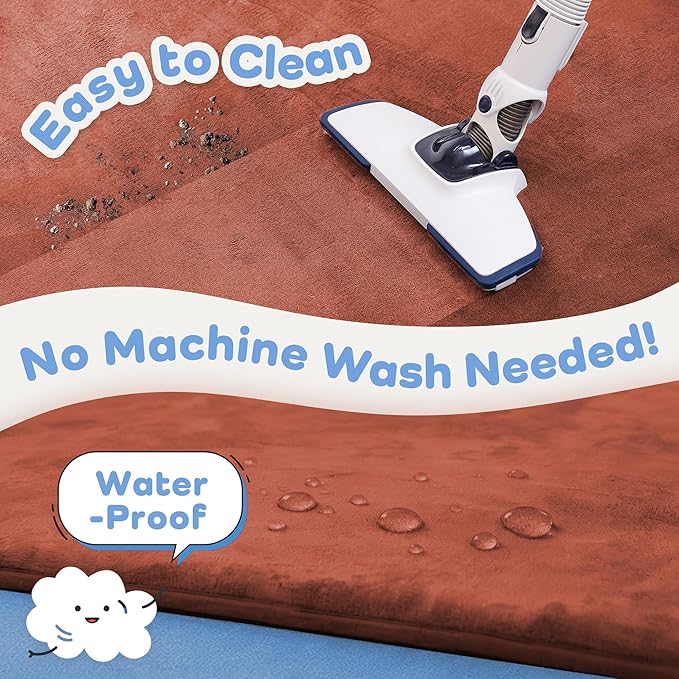 1.3" Thick Baby Floor Play Mat 50x50, Basic Padded Foam Mat for Tummy Time Crawling, Non Slip Cushioned for Babies Toddlers Infants Kids (Coral)