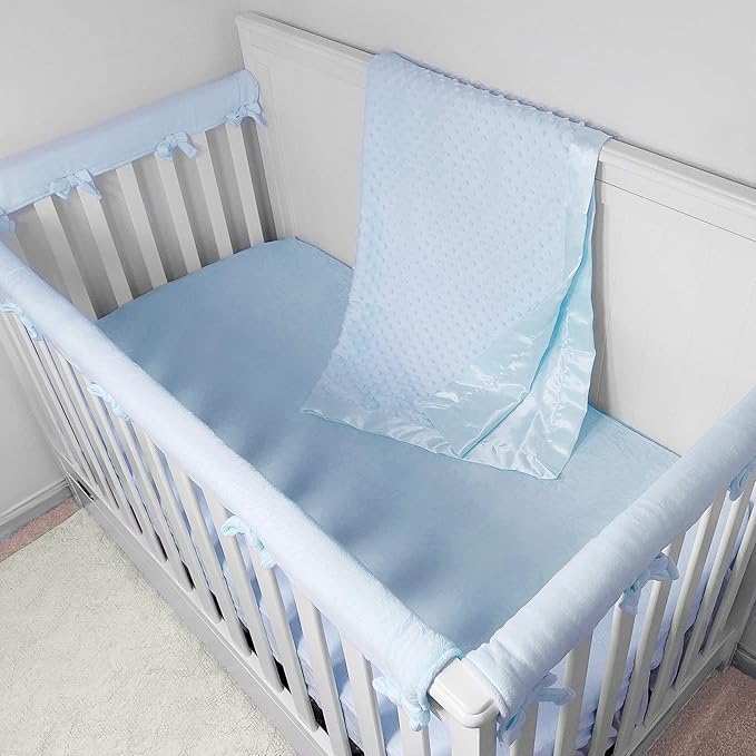 American Baby Company Heavenly Soft Chenille Receiving Blanket, 2-Layer Design with Minky Dot & Silky Satin, Blue, 30" x 40" for Boys and Girls