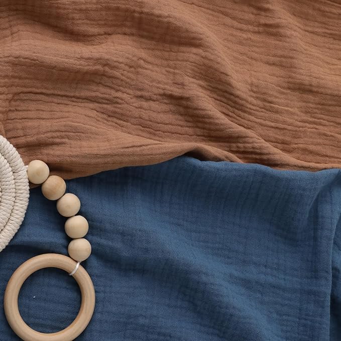 Muslin Receiving Blankets, Neutral Blanket Swaddling for Newborn Boys and Girls, 5 Pack Breathable and Skin-Friendly Swaddle Wrap for Infant Baby (Elegant Colors)