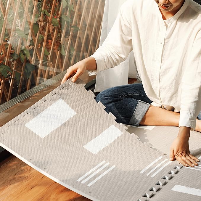 Baby Play Mat for Floor - Nira (6x6ft) - Premium EVA Foam Play Mat for Babies & Toddlers (Ages 0-5+) - Non-Toxic Playmat for Tummy Time, Crawling & Playroom - Stylish & Comfortable