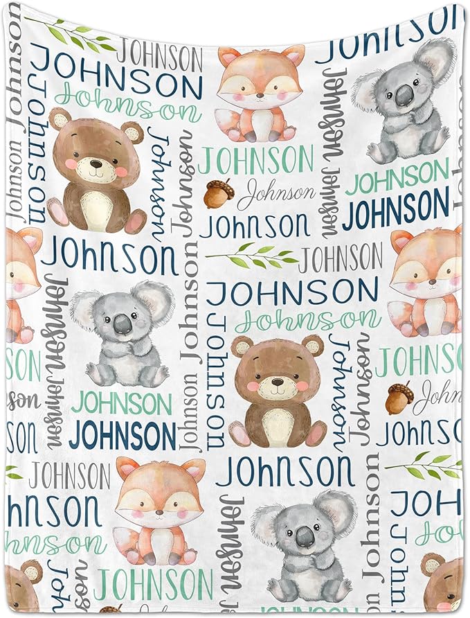 Personalized Baby Blanket - Custom Name Blanket for Girls & Boys, Super Soft Plush Fleece