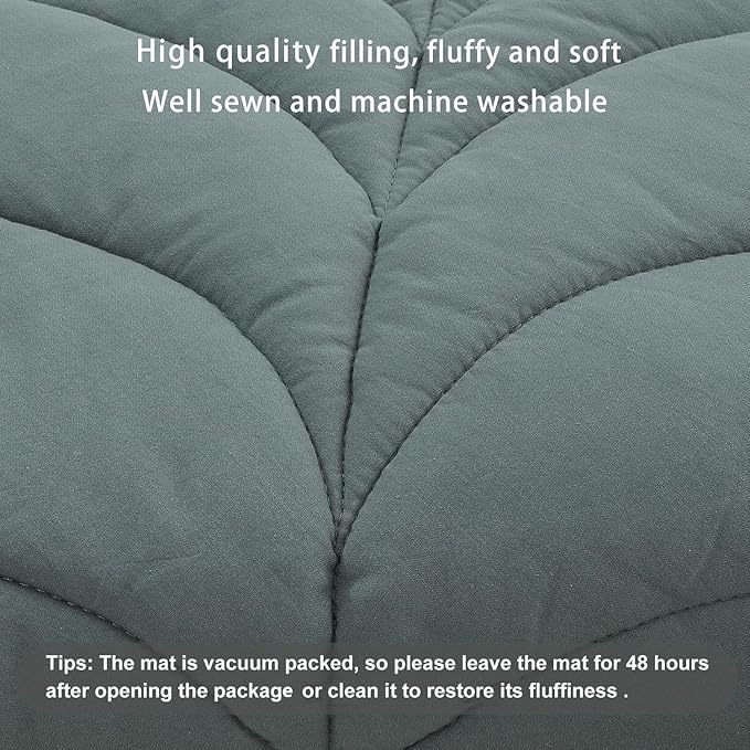 Cotton Leaf Nursery Rug, 56.3x42.1 inches, Machine Washable Play Mat for Baby, Crawling Mat for Tummy Time