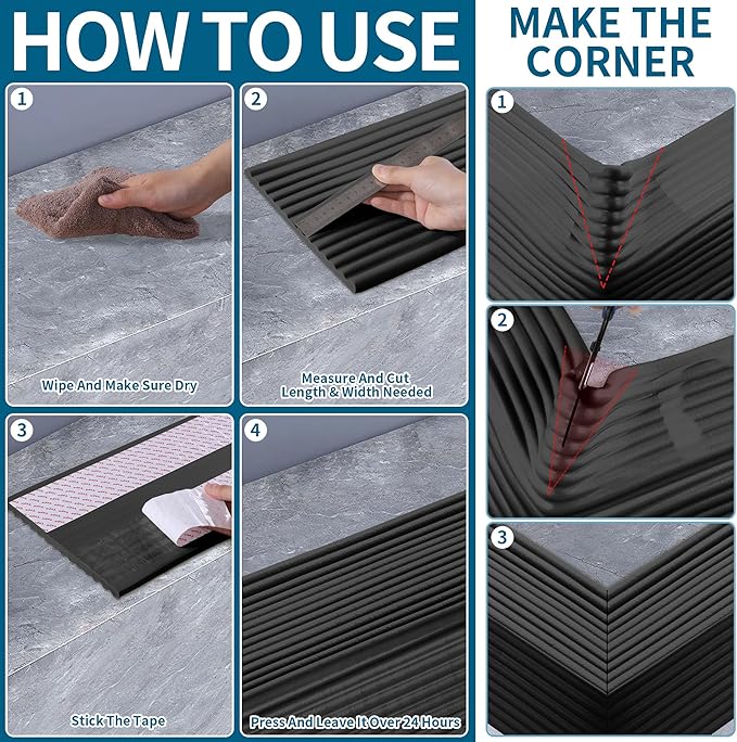 MABOZOO 8'' Extra Wide Seat Edge Cushion, 13.1 FT Length Foam Fireplace Cushion Soft Hearth Guard Bumper Pad Child Proof Padding Hearth Pad Edge Protector, Fireplace Baby Proofing for Baby (Black)