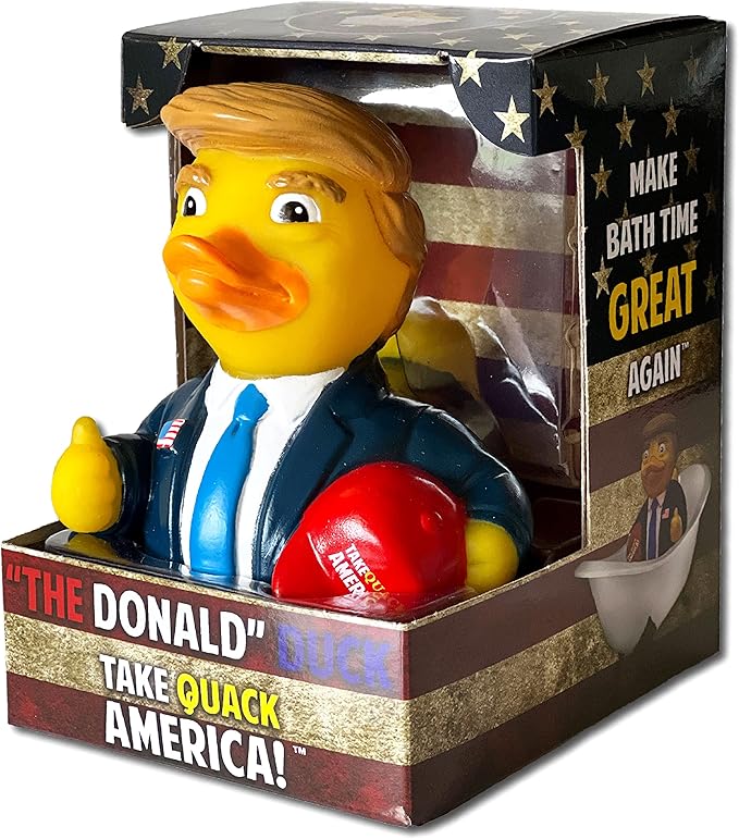 CelebriDucks - The Donald Trump Duck - Take Quack America - Floating Rubber Ducks - Collectible Bath Toy Gift for Kids & Adults of All Ages