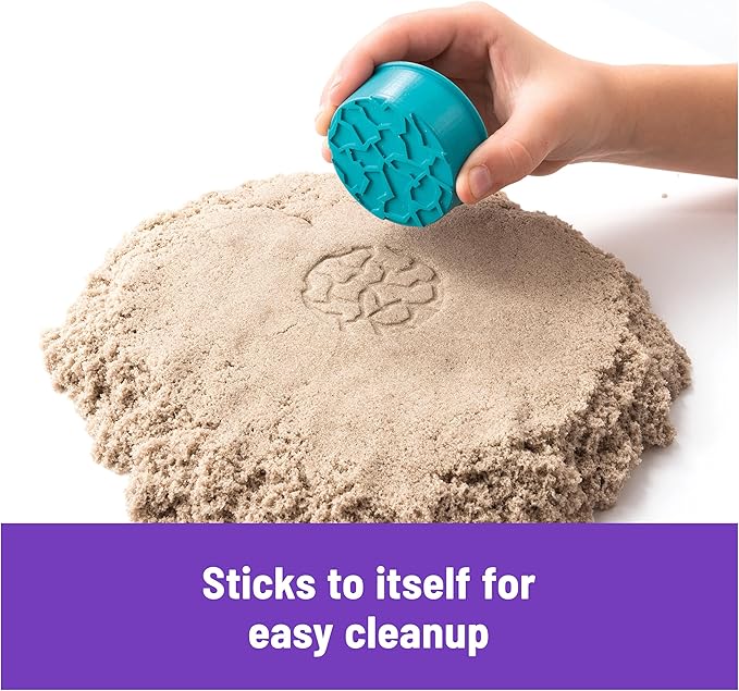 Kinetic Sand, Folding Sand Box with 2lbs Play Sand, 7 Molds & Tools, Sensory Toys for Kids Ages 3 and Up