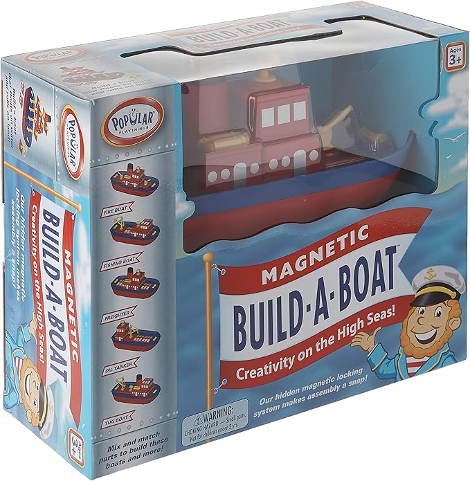 Magnetic Build-a-Boat Bath Toy Set for Kids – 10-Piece Magnetic Ship Building Playset for Tub & Water Play, Creative STEM Pool Toys for Toddlers Ages 3+