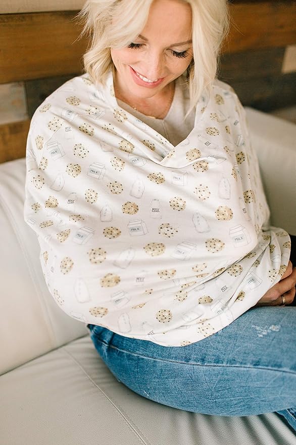 Copper Pearl Multi-Use Cover: Car Seat, Nursing, and Stroller Cover for Sun - Stretchy Fabric, All-Season Use, Stylish Designs, Easy Access for Moms - Chip