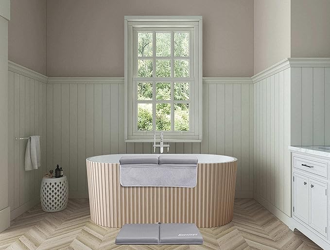 Bath Kneeler and Elbow Rest Pad Bath Kneeler Baby Bath Mat Kneeling Pad Bath Toy Organizer for Tub Kneeling Pad for Bathing Baby Memory Foam