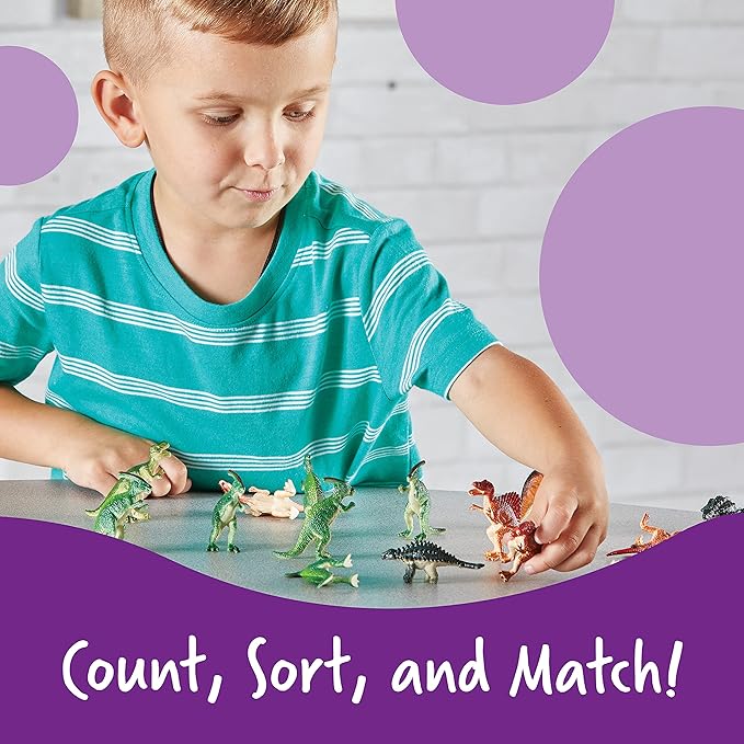 Learning Resources Dinosaur Counters - 60 Pieces, Ages 3+ Dinosaur Toys, Dinosaurs for Toddlers, Dinosaurs Action Figure Toys, Kids' Play Dinosaur and Prehistoric Creature Figures