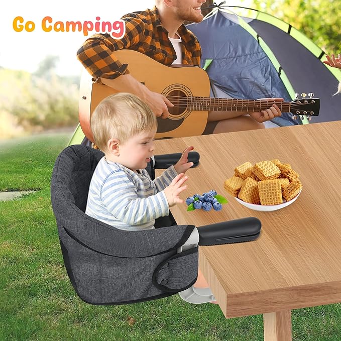 Toogel Hook on High Chair: Portable & Foldable High Chair for Babies & Toddlers 6-36 Months, 37 lbs, Black