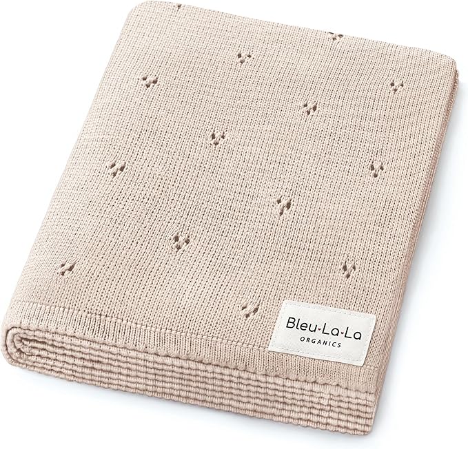 Luxury Organic Pointelle Receiving Blanket (Oatmeal)