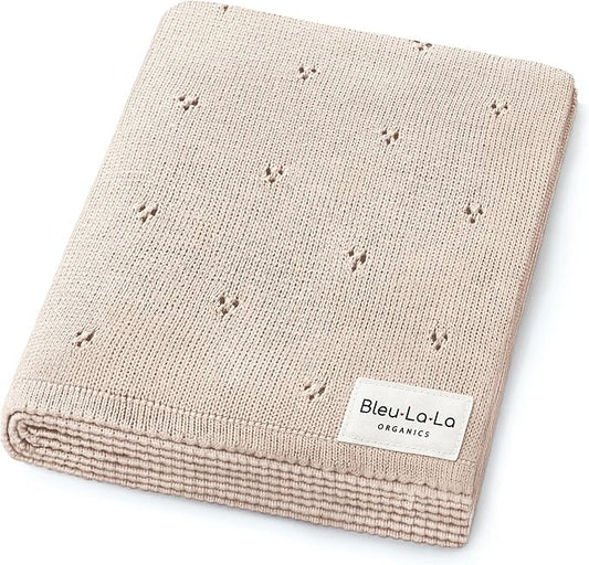 Luxury Organic Pointelle Receiving Blanket (Oatmeal)