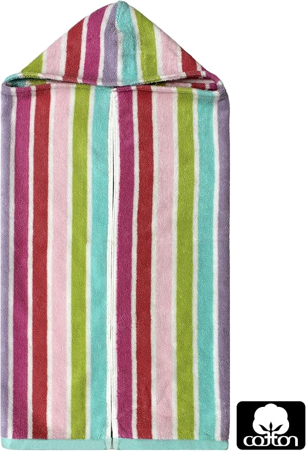 ORIGINAL KIDS Hooded Baby Towel for Newborn - 100% Cotton Large Baby Bath Towels with Hood for Infants, Toddler - Extra Absorbent & Soft Newborn Bath Essentials - Large 24x30 - Pink Multi