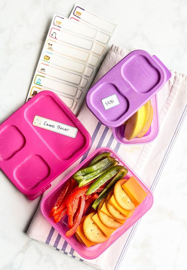 Bottle Labels, Write-On Name, Self-Laminating, Waterproof, Baby Bottle Label for Daycare, Made in The USA (Animal Friends Set of 2)