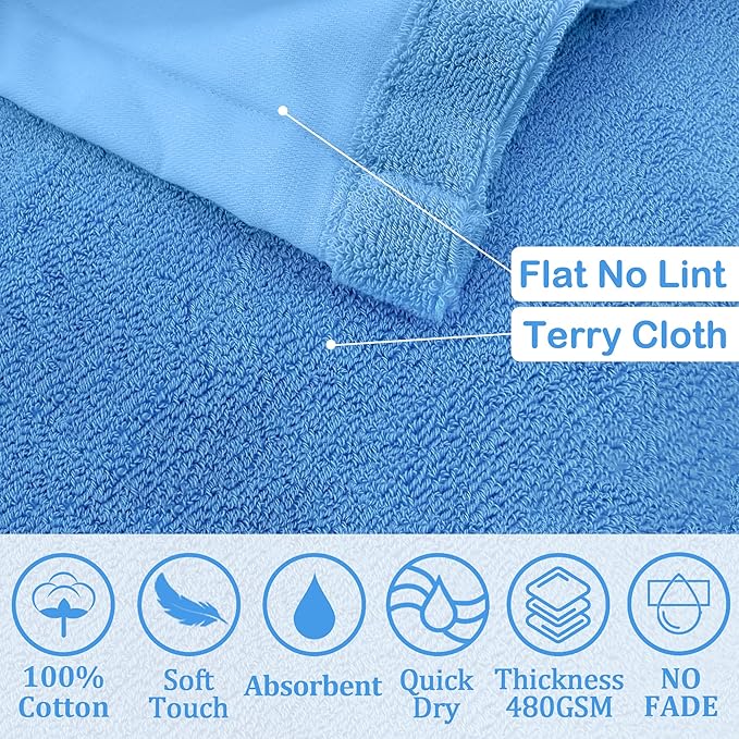 VOOVA & MOVAS Baby Hooded Bath Towel with Bear Ear,0-3Years | Ultra-Absorbent & Skin-Friendly Soft 100% Cotton for Newborns, Infants – Pool, Beach, Bath Time | Perfect, Blue