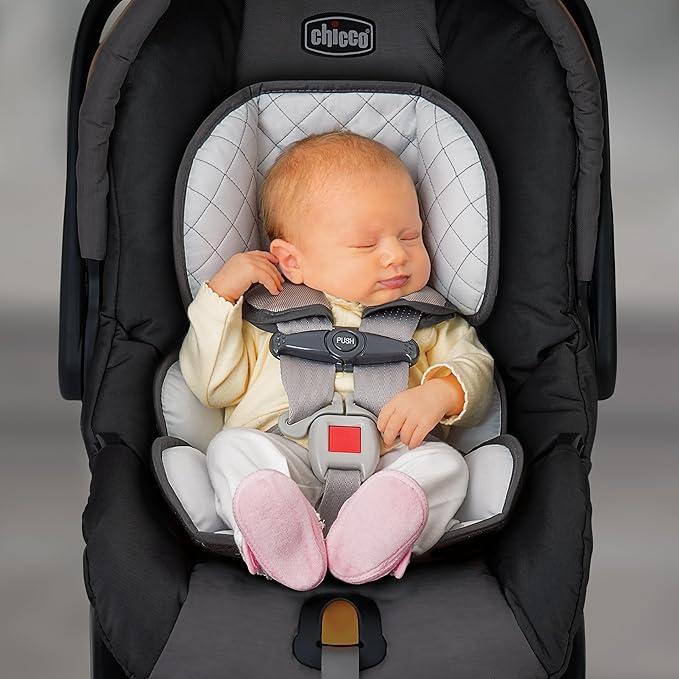 Chicco KeyFit 30 Infant Car Seat and Base, Rear-Facing Seat for Infants 4-30 lbs., Infant Head and Body Support, Compatible with Chicco Strollers, Baby Travel Gear | Orion/Grey