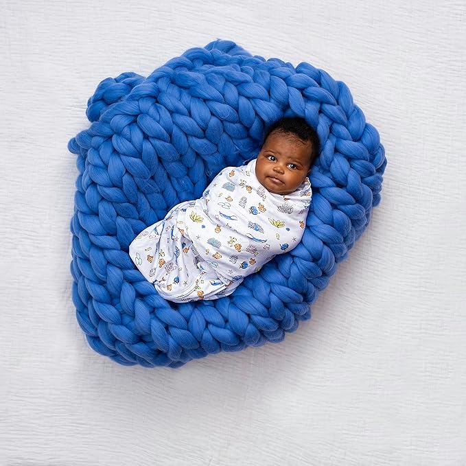 HALO Disney Baby Finding Nemo 100% Cotton Sleepsack Swaddle, 3-Way Adjustable Wearable Blanket, TOG 1.5, Nemo Great Barrier Reef, Newborn, 0-3 Months