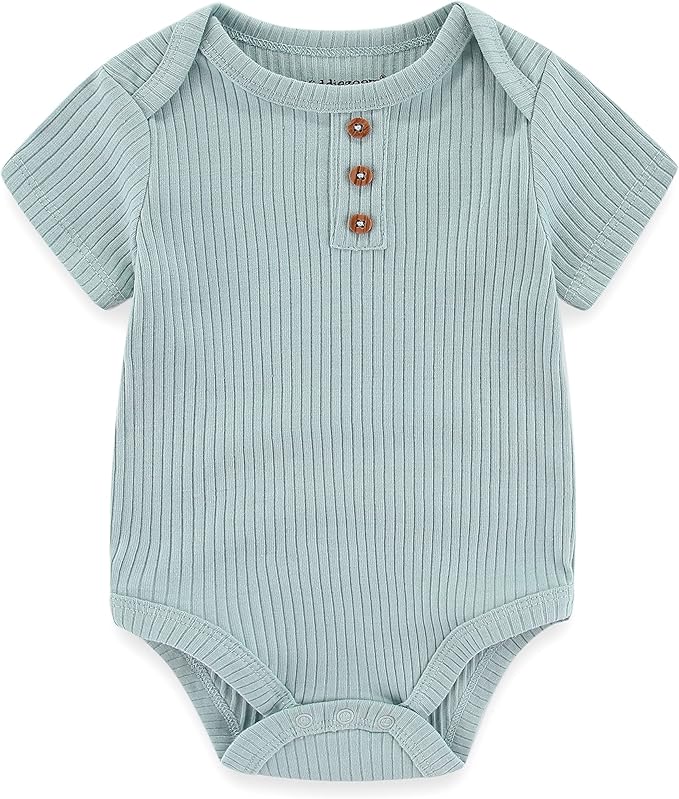 Kiddiezoom Newborn Baby Unisex Cotton One-Piece Bodysuits Baby Gift 5-Pack Baby Clothes