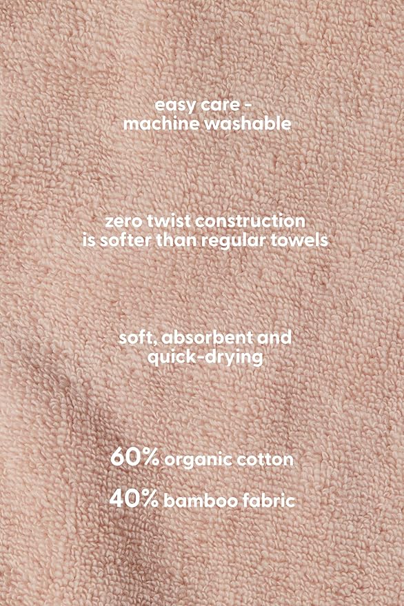 MORI Baby Hooded Bath Towel with Bunny Design in Blush - Unisex Soft Cotton Wrap Cloth for Infants and Newborns - 30 x 30”