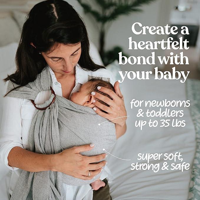 Nalakai Luxury Ring Sling Baby Carrier, Soft Linen Blend Baby Sling, Baby Wrap, Wear Your Little One Close to Your Heart, Comfort, Style