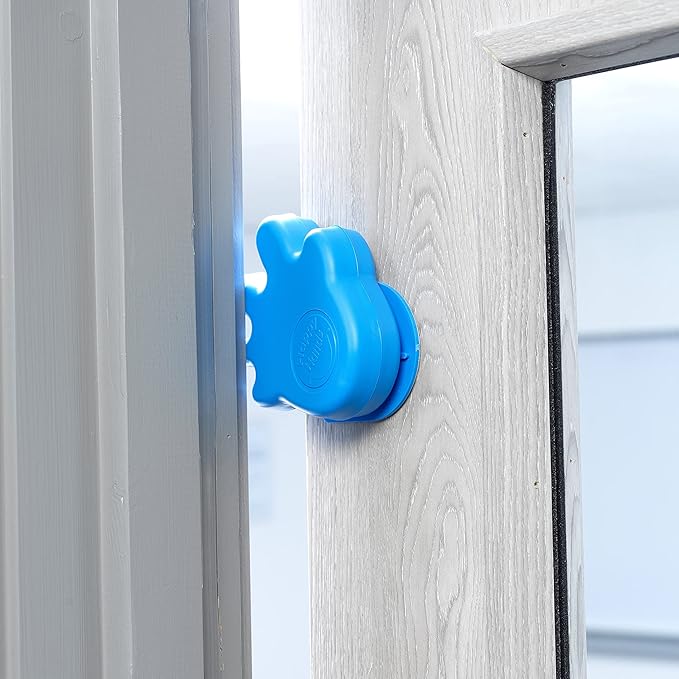 Happy Hands Anti Slam Child Door Safety Finger Trap Stoppers - 2 Pack … (Blue)