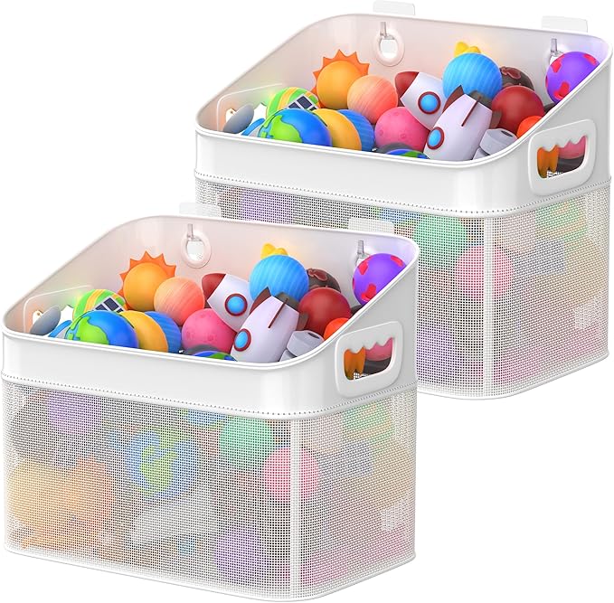 Mesh Baby Bath Toy Storage, ‎Large Capacity and Quick Drying Baby Toy Storage for Bath, Multi-use Net Bags Make Baby Bath Toy Organizer Easy, 2 Pack