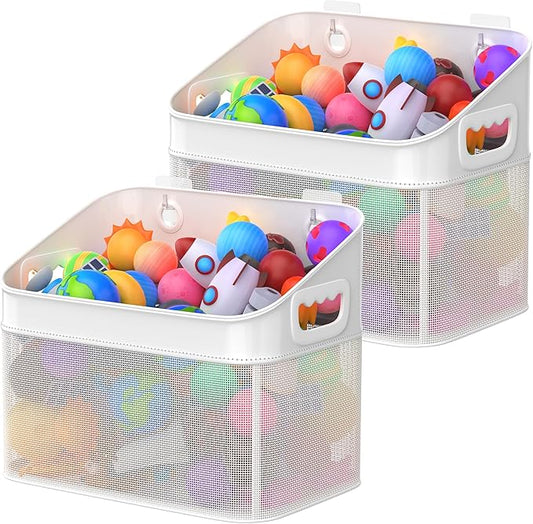 Mesh Baby Bath Toy Storage, ‎Large Capacity and Quick Drying Baby Toy Storage for Bath, Multi-use Net Bags Make Baby Bath Toy Organizer Easy, 2 Pack