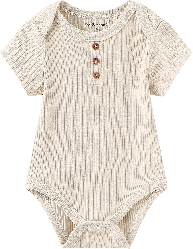 Kiddiezoom Newborn Baby Unisex Cotton One-Piece Bodysuits Baby Gift 5-Pack Baby Clothes