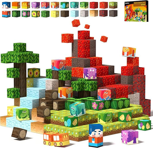 GobiDex Magnetic Blocks Kids Building Toys for Boys Girls 3+, Game-Based Build Jurassic MagWonder with Magnet Construction Dinosaur Toys, Upgraded STEM Sensory Gift for Birthday