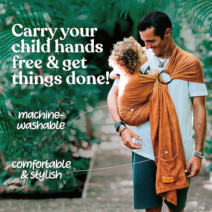 Nalakai Luxury Ring Sling Baby Carrier, Soft Linen Blend Baby Sling, Baby Wrap, Wear Your Little One Close to Your Heart, Comfort, Style
