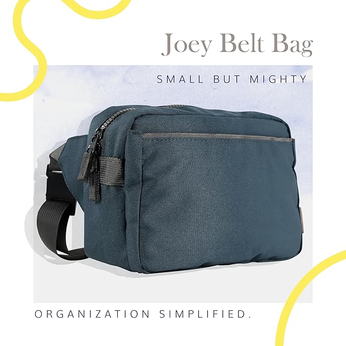 Red Rovr Everyday Joey Belt Bag | Organization & Zipper pockets |Adjustable Strap for All Ages (Navy)