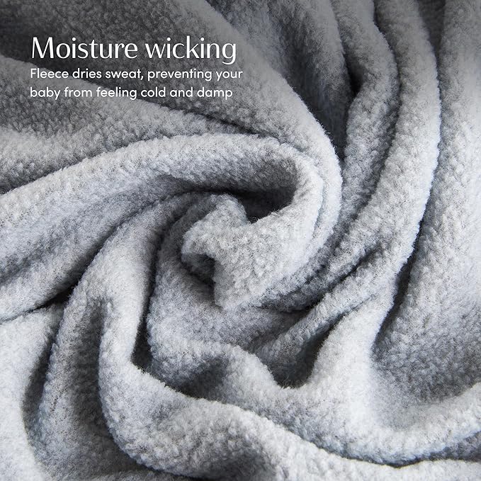 SleepingBaby Zipadee-Zip Transition Swaddle - Cozy Fleece Wearable Blanket with Two-Way Zipper for Baby Sleep - Heather Grey, Medium (6-12 Month)