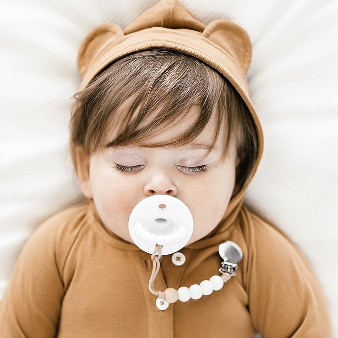 Ryan & Rose Cutie PAT Pacifier Teether (Flat, White)