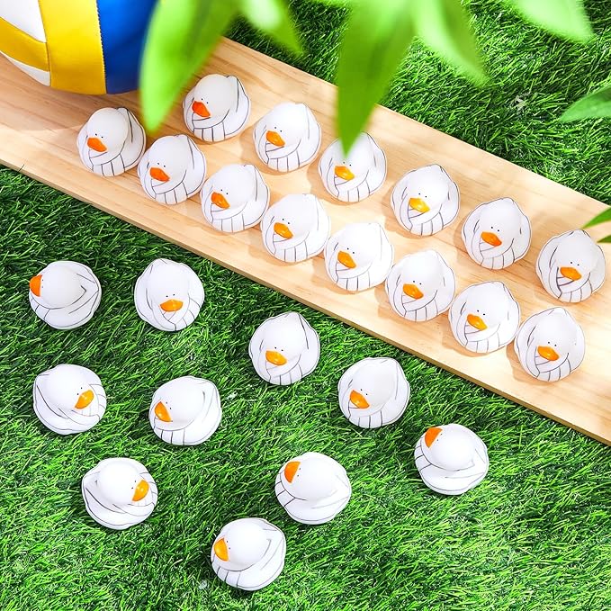 Deekin 50 Pcs Rubber Duck 2 Inch Bulk Sport Party Favors for Birthday Party Decorations Club Player Gift (Volleyball)