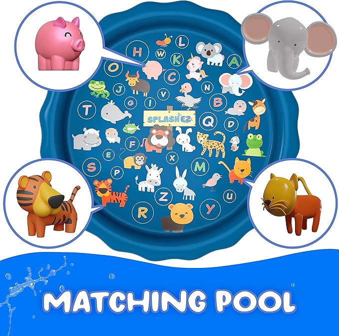 SplashEZ Animal Bath Toys | Mold Free Bath Toys for Kids & Toddlers with No Hole for Water | Lion & Friends Ideal Size for Little Hands | Safe, Durable for Baby Tub Pool Boys Girls Ages 0 & Up, 5-pack