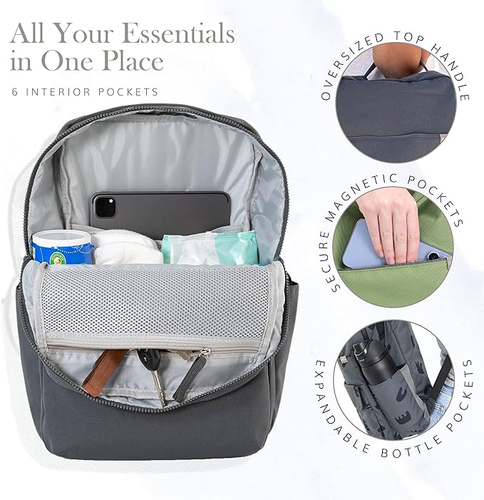 RED ROVR Roo Lightweight 1 LB Diaper Bag Backpack | 11 organizational pockets| Durable & Water-Resistant (Truffle)