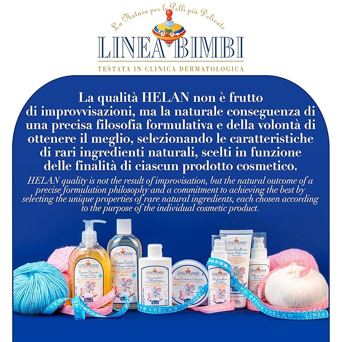 Helan Linea Bimbi- Soothing Baby Lotion for Face & Body with Vitamin E, Aloe Vera & Beeswax, Moisturizing & Refreshing Baby Cream for Delicate Skin, Baby Essentials for Newborn, Made in Italy 100fl oz
