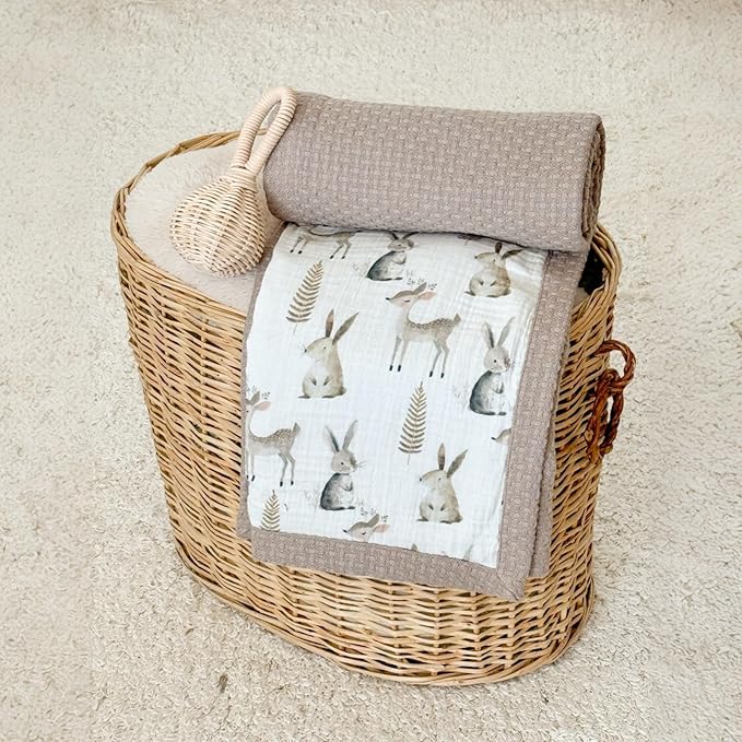 Personalized Baby Blanket with Name – Handmade 100% Organic Cotton Newborn Gift | Custom Knit Blanket for Boys, Girls, Kids & Baby Showers