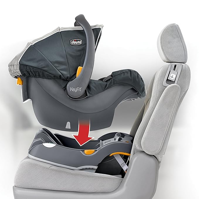 Chicco KeyFit 30 Infant Car Seat and Base, Rear-Facing Seat for Infants 4-30 lbs., Infant Head and Body Support, Compatible with Chicco Strollers, Baby Travel Gear | Orion/Grey