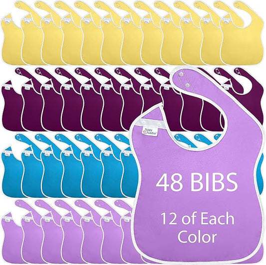 Large Waterproof Bibs Pastel Collection - 4pk, 12pk, 48pk