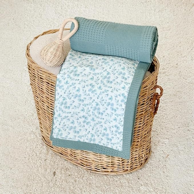 Personalized Baby Blanket with Name – Handmade 100% Organic Cotton Newborn Gift | Custom Knit Blanket for Boys, Girls, Kids & Baby Showers