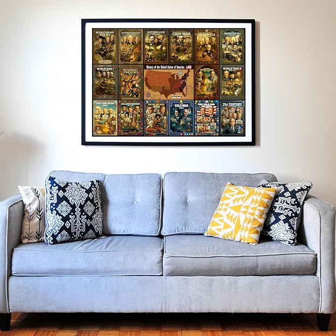 Think2Master History of The United States 1000 Pieces Large Format Jigsaw Puzzle: Kids 12+, Teens, Adults & Families. Great Gift. Presidents, Key Events & ERAS from 1776 to Today. Size: 26.8” X 18.9”