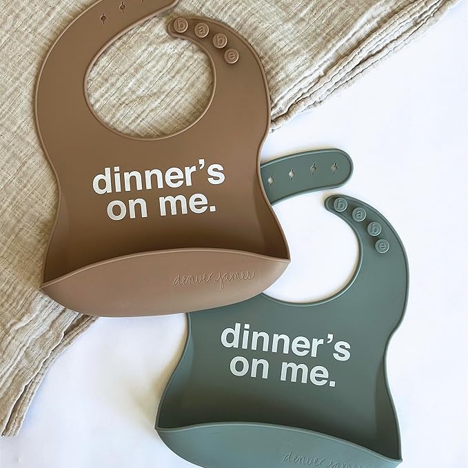 Denver James Silicone Feeding Bibs | Dishwasher Safe. Waterproof. Adjustable.