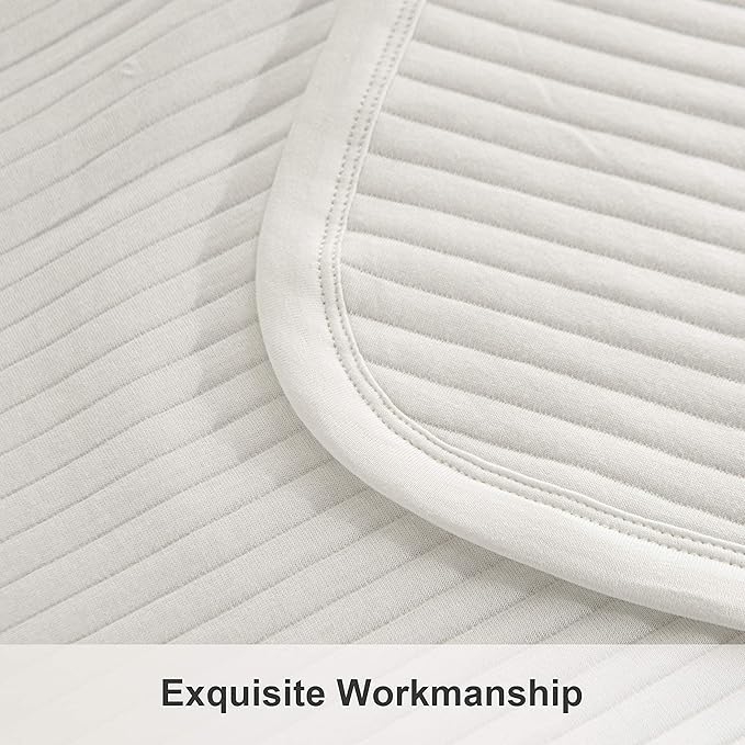 NTBAY Jersey Cotton Quilted Toddler Blanket, Breathable and Warm for Boys and Girls Baby Blanket, 30x40 Inches, White Stripe