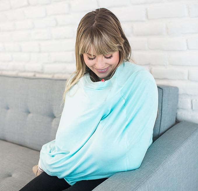 Baby Car Seat Cover Canopy and Nursing Cover Multi-Use Stretchy 5 in 1 Gift The Skye by Copper Pearl