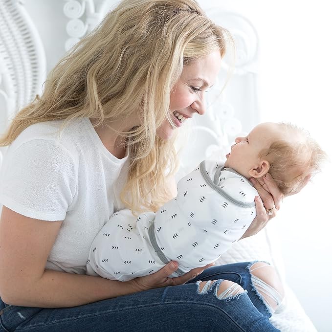 SwaddleDesigns 6-Way Omni Swaddle Sack Arms Up Swaddle for Newborn, More Options to Calm Startle Reflex, Improves Sleep