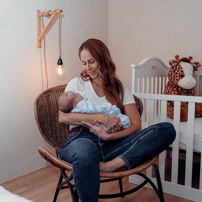 Comfy Cubs Muslin Swaddle Blankets Pack of 4, 47 x 47 Inches, Soft Cotton Baby Blanket Set, Large Multipurpose Swaddling Wraps for Newborns - Self-Soothing Swaddle - Blue