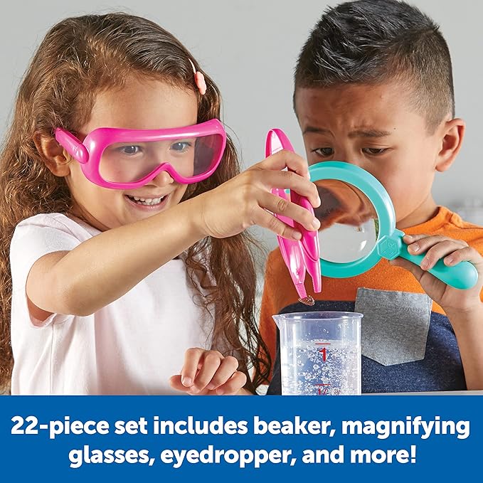 Learning Resources Primary Science Lab Set Pink, Science Kits for Kids, Experiments for Kids, stem Toys for Kids, 22 Pieces, Ages 3+