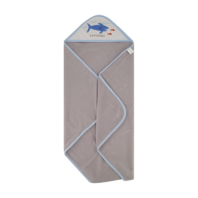 Cudlie Buttons & Stitches Baby Boy 3 Pack Rolled/Carded Hooded Towels in Jawsome Print (GS71723)